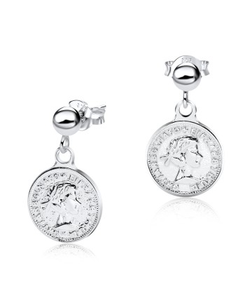 Lady Coin Silver Stud Earring STS-3527